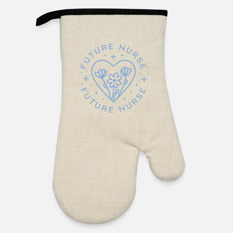 Future nurse student cute motivational affirmation - Oven glove with rubber coating - linen/black