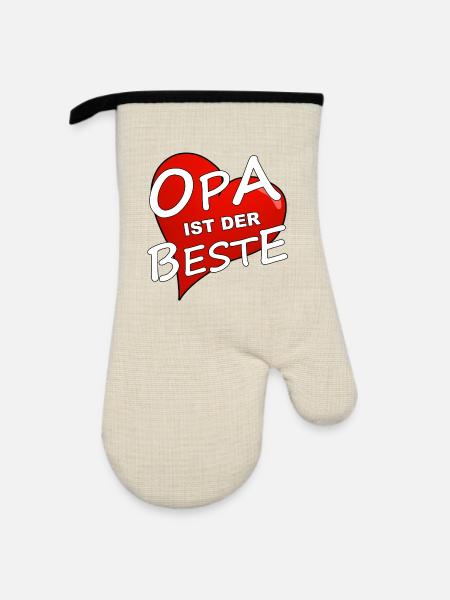 OPA IST DER BESTE - Ofenhandschuh mit Gummibeschichtung - Leinen/Schwarz