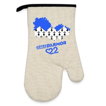 Côtes d'Armor 22 - Ofenhandschuh mit Gummibeschichtung - Leinen/Schwarz  - Vorne