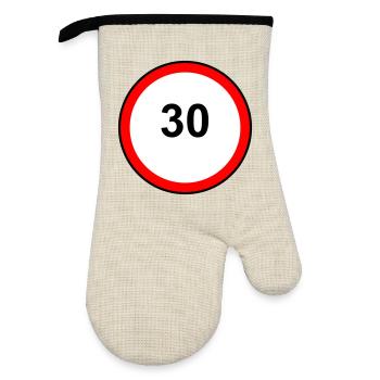 Tempo 30 Motif de signe - Gant de cuisine avec revêtement en caoutchouc - lin/noir  - Devant