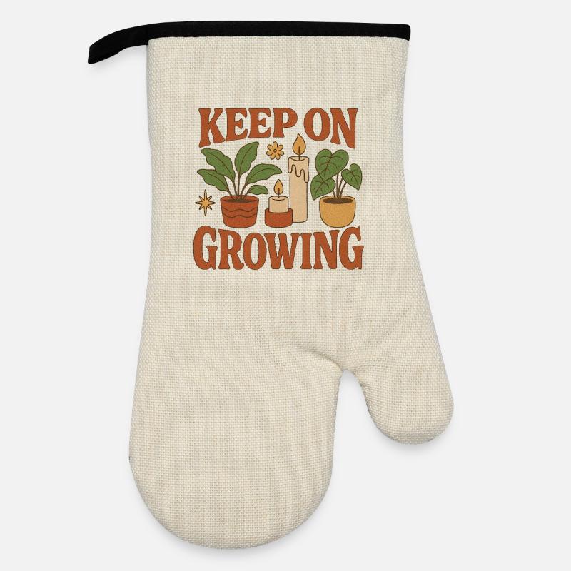 Keep_on_Growing - Oven glove with rubber coating - linen/black