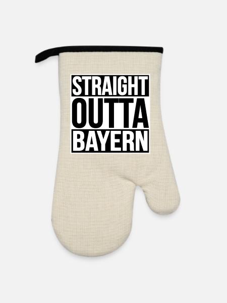 Straight Outta Bayern - Ofenhandschuh mit Gummibeschichtung - Leinen/Schwarz
