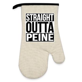 STRAIGHT OUTTA PEINE - Oven glove with rubber coating - linen/black  - Front