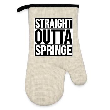 STRAIGHT OUTTA SPRINGE - Oven glove with rubber coating - linen/black  - Front