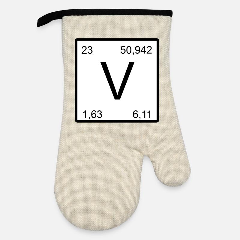 Vanadium V-Element Conception - Gant de cuisine avec revêtement en caoutchouc - lin/noir 