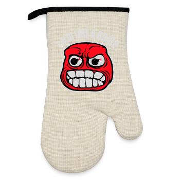 Calm Like Bomb Paradox Ironie Humor Explosiv Witz - Ofenhandschuh mit Gummibeschichtung - Leinen/Schwarz  - Vorne