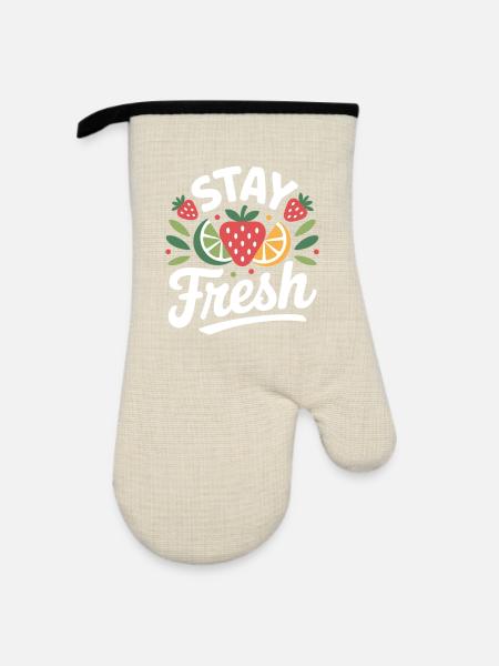Stay Frsh - Ofenhandschuh mit Gummibeschichtung - Leinen/Schwarz 