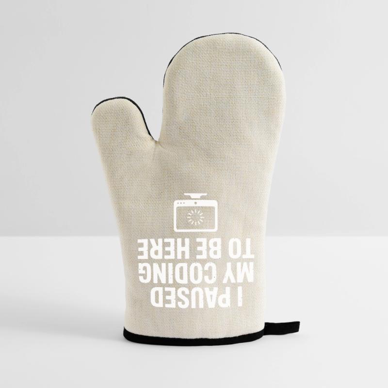 Funny programming quotes and debugging humor Oven glove with rubber coating