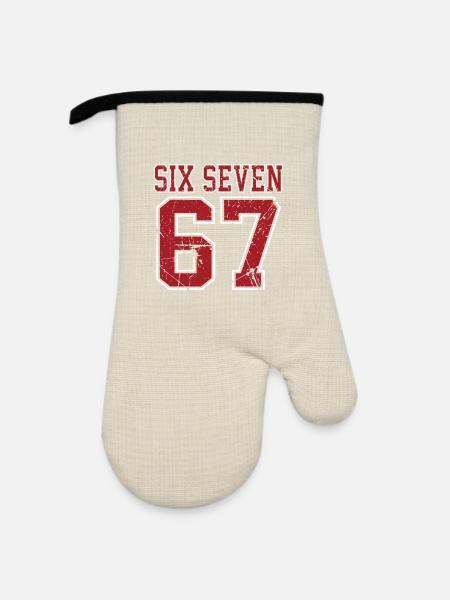 67 Six Seven 6-7  - Ofenhandschuh mit Gummibeschichtung - Leinen/Schwarz 