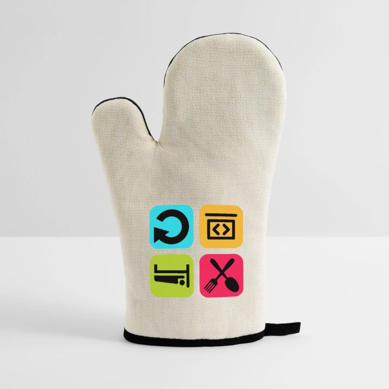 Eat Sleep Program Repeat Funny Quote Code Oven glove with rubber coating