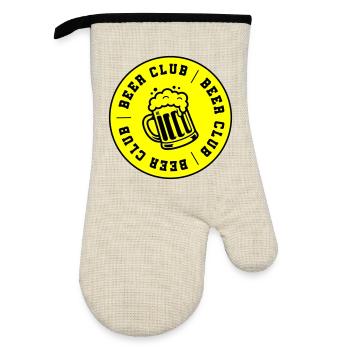 Bier Club Verein Saufen - Ofenhandschuh mit Gummibeschichtung - Leinen/Schwarz  - Vorne