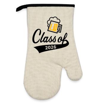 Class Of 2026 (Graduating Class / Beer / 2C POS) - Oven glove with rubber coating - linen/black  - Front