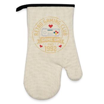 Vintage 1992 Birthday 1992 Gift 1992 - Oven glove with rubber coating - linen/black  - Front