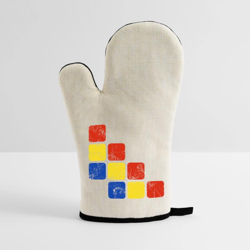 Colors Ornament Pattern - Basic Colors Oven glove with rubber coating