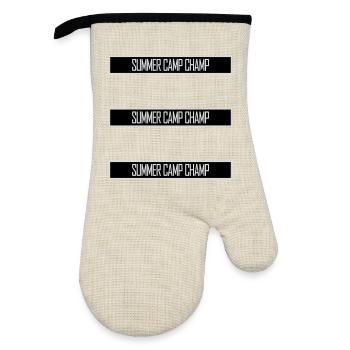 Summer Camp Champ Fun Kids Outdoor Adventure - Oven glove with rubber coating - linen/black  - Front
