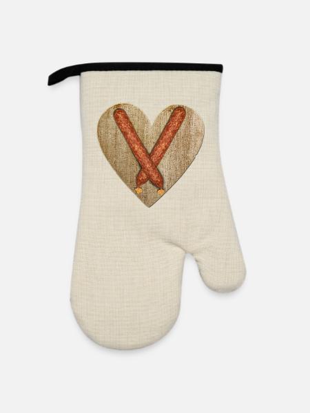 Woodheart - Ahle Wurscht - Ofenhandschuh mit Gummibeschichtung - Leinen/Schwarz