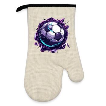 Look de bande dessinée de football - Gant de cuisine avec revêtement en caoutchouc - lin/noir  - Devant