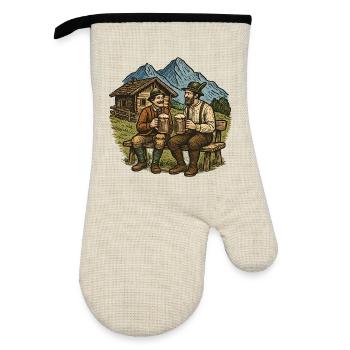 Bavarian Beer Friends Alpenblick - Oven glove with rubber coating - linen/black  - Front