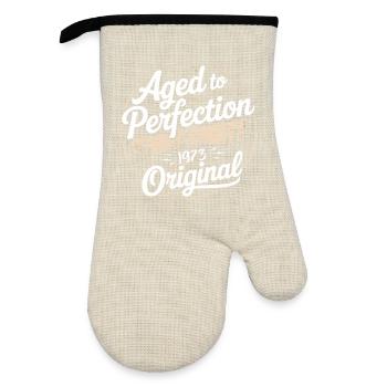 Vintage 1973 Born Retro Original 1973 - Oven glove with rubber coating - linen/black  - Front