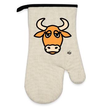 Taurus Large - Oven glove with rubber coating - linen/black  - Front