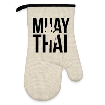 muay thai - Gant de cuisine avec revêtement en caoutchouc - lin/noir  - Devant