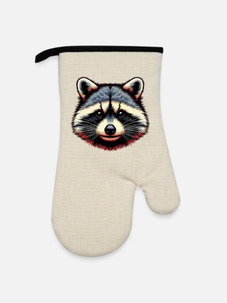 Waschbär - Ofenhandschuh mit Gummibeschichtung - Leinen/Schwarz