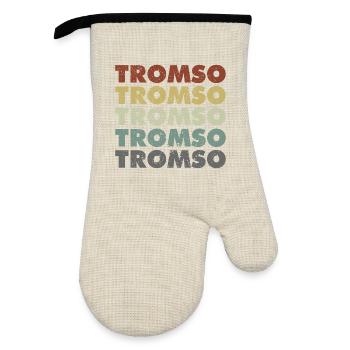 Tromso - Norway - Norge - Norwegen - Skandinavien - Ofenhandschuh mit Gummibeschichtung - Leinen/Schwarz  - Vorne