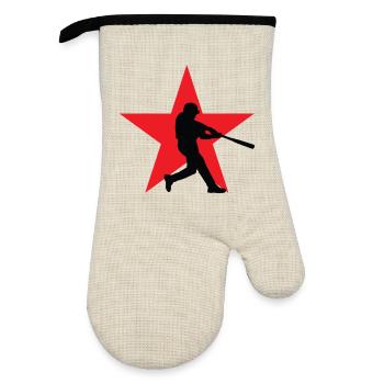 Baseball - Sport - Gant de cuisine avec revêtement en caoutchouc - lin/noir  - Devant