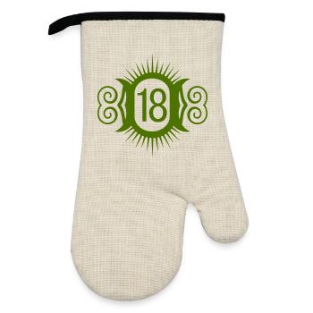 18 Number - Oven glove with rubber coating - linen/black  - Front