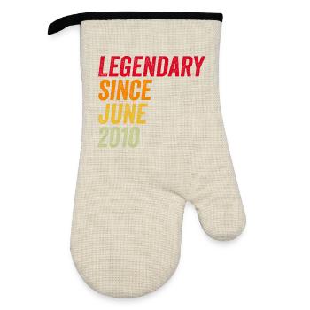16th birthday 16 years June 2010 - Oven glove with rubber coating - linen/black  - Front