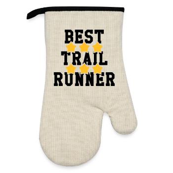 Course à Pied / Running / Jogging / Coureur - Gant de cuisine avec revêtement en caoutchouc - lin/noir  - Devant