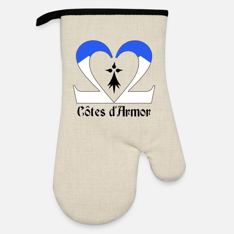 Côtes d'Armor - Oven glove with rubber coating - linen/black