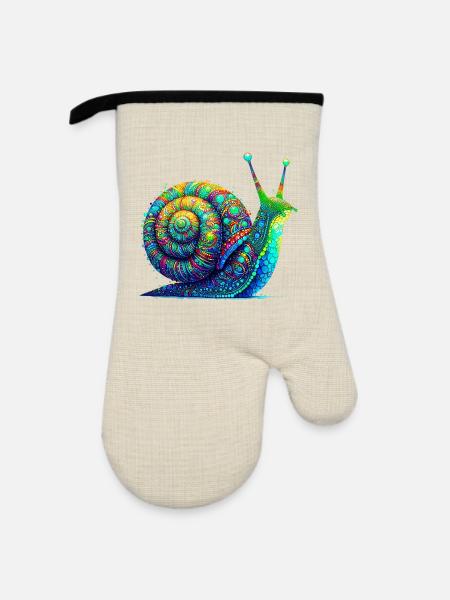 Schnecke - Ofenhandschuh mit Gummibeschichtung - Leinen/Schwarz