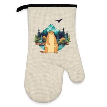 Marmot - Oven glove with rubber coating - linen/black  - Front