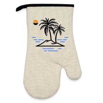 Île Palm - Gant de cuisine avec revêtement en caoutchouc - lin/noir  - Devant