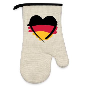Le coeur de Allemagne - Gant de cuisine avec revêtement en caoutchouc - lin/noir  - Devant