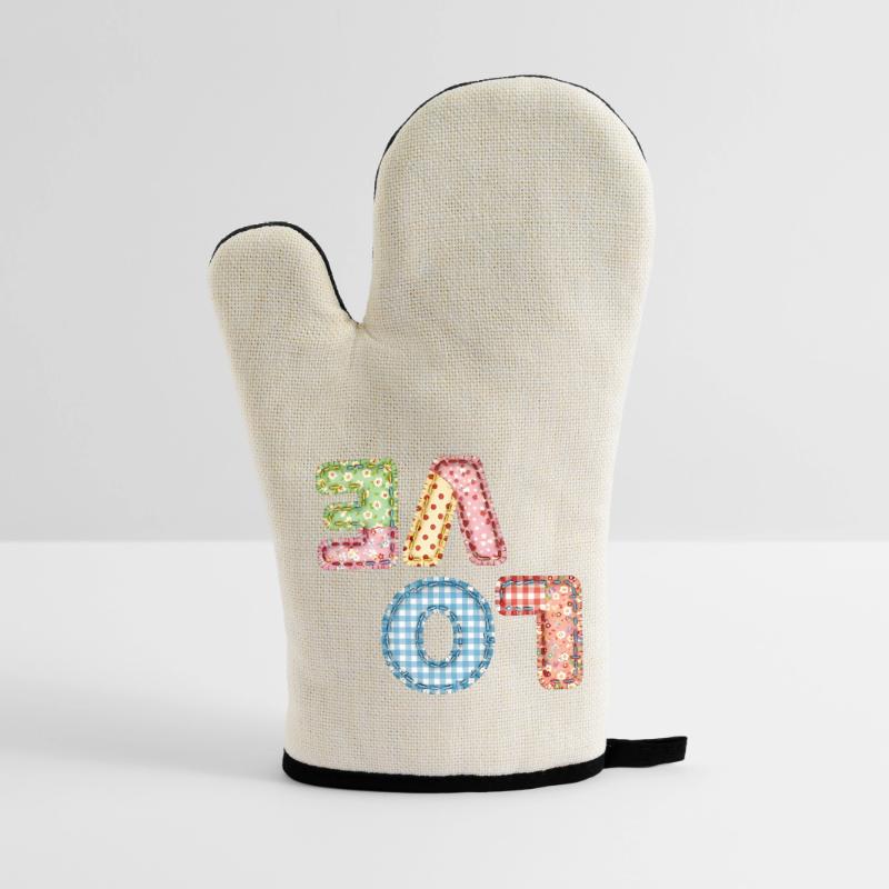 Patchwork Design Patchwork Patchwork Patches colorés Gant de cuisine avec revêtement en caoutchouc