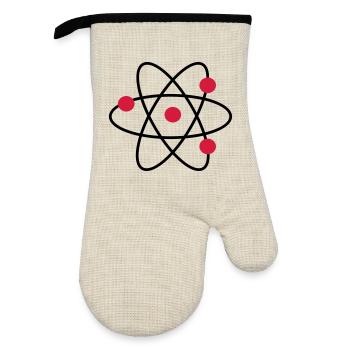 atom - Oven glove with rubber coating - linen/black  - Front