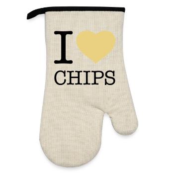 I LOVE CHIPS - Gant de cuisine avec revêtement en caoutchouc - lin/noir  - Devant
