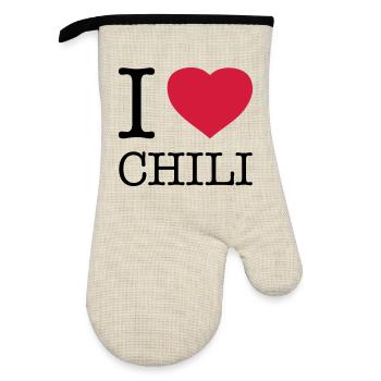 I LOVE CHILI - Gant de cuisine avec revêtement en caoutchouc - lin/noir  - Devant