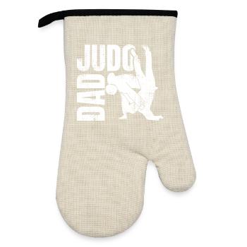 Judo Dad - Oven glove with rubber coating - linen/black  - Front