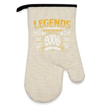 Legends were born in 2006 - Oven glove with rubber coating - linen/black  - Front