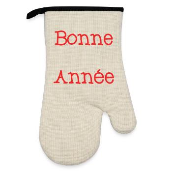 BONNE ANNEE. SAINT SYLVESTRE - Gant de cuisine avec revêtement en caoutchouc - lin/noir  - Devant
