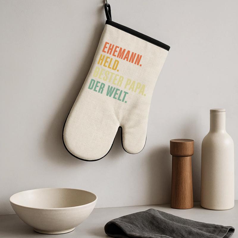 Vatertag Geschenkidee Bester Papa der Welt Ehemann Ofenhandschuh mit Gummibeschichtung