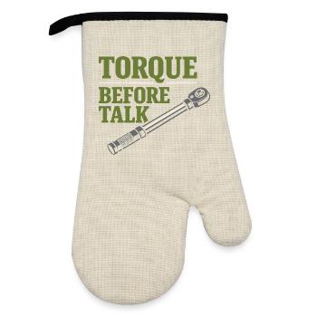 Tractor Mechanic Diesel Repair Tech - Oven glove with rubber coating - linen/black  - Front