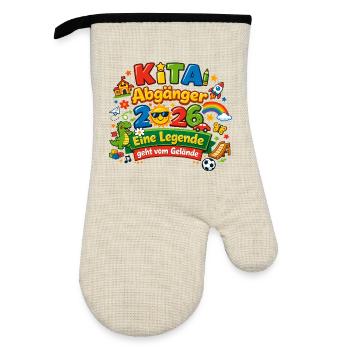 Daycare graduates 2026 - Oven glove with rubber coating - linen/black  - Front
