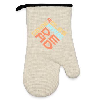 Gender Roles Are Dead Statement Freedom Saying - Oven glove with rubber coating - linen/black  - Front
