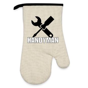 Handyman 🔨 - Oven glove with rubber coating - linen/black  - Front
