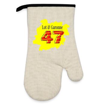Karte Lot et Garonne 47 - Ofenhandschuh mit Gummibeschichtung - Leinen/Schwarz  - Vorne