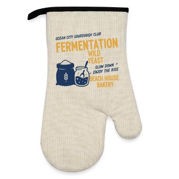 Sourdough Bread Baking Baker Sourdough Starter Jar - Oven glove with rubber coating - linen/black  - Front